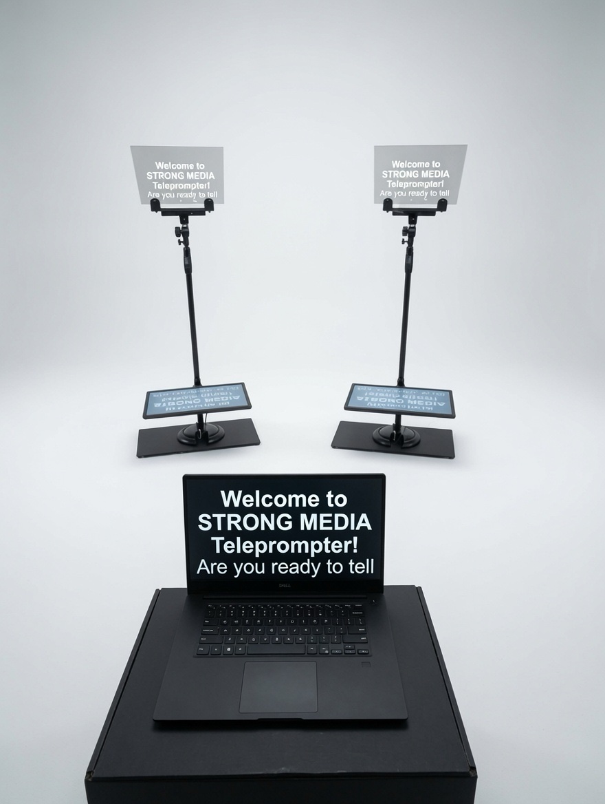 Presidential teleprompter rental setup at a corporate event in the Philippines
